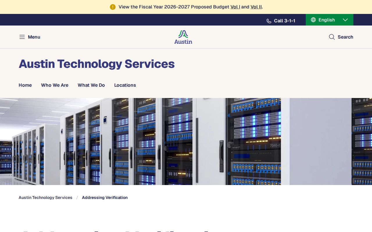 Texas street directory address search model in Austin