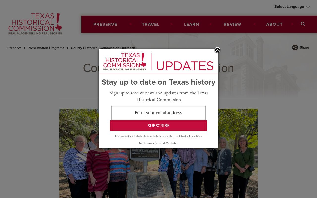 Texas county historical commission contact role for researching previous residents