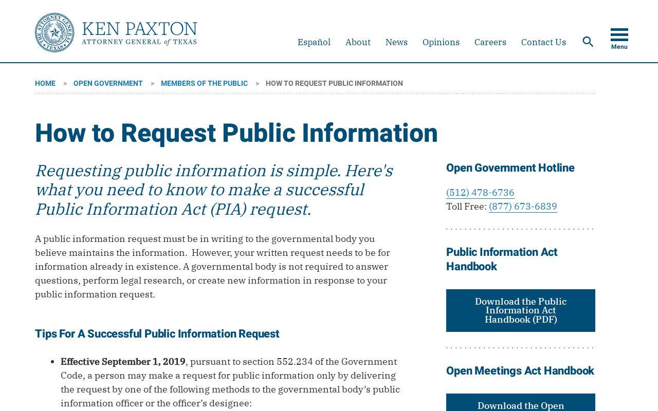 Texas resident lookup records request through a written Public Information Act request